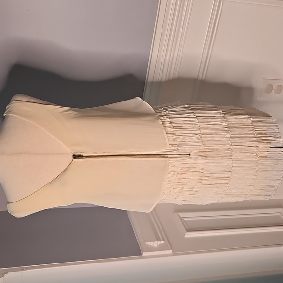 American Eagle Outfitters Ivory Fringe Sleeveless Dress - Picture 4 of 12